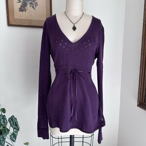 Vintage early 2000s baby doll American eagle purple extra long sleeve size large